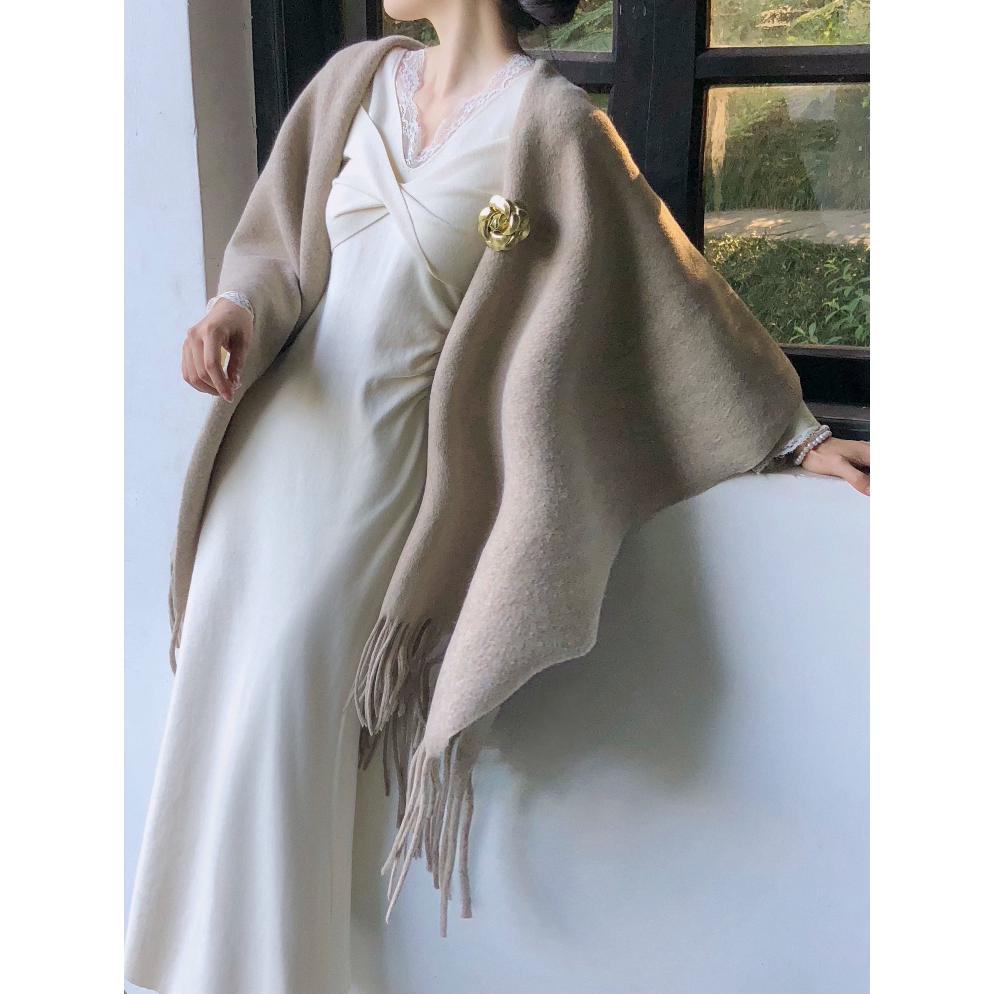 冬季仙气流苏流苏斗篷披肩外套