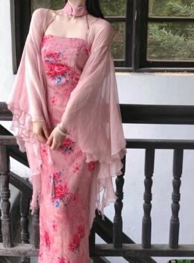春夏秋蝴蝶百搭女旗袍披肩