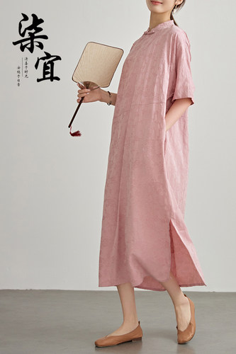 2024春夏人丝提花新中式改良旗袍
