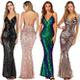 Gown Sequin Dress Dinner Long Dresses吊带亮片连衣裙舞会长裙
