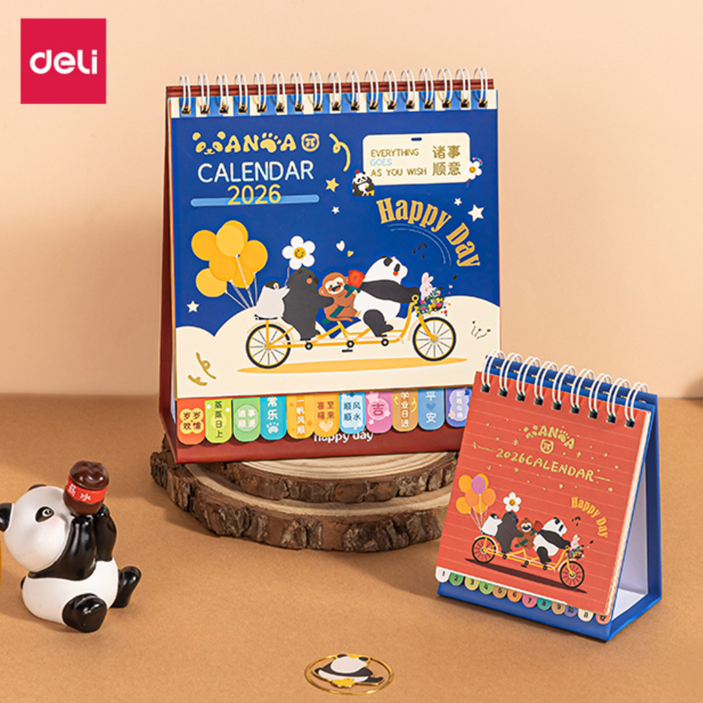 得力日历2026年新款高颜值台历迷你可爱创意卡通学生桌面办公室工位摆件记事打卡本全年计划马年万年历月周年,文具电教/文化用品/商务用品,台历,淘宝优惠券,粉丝福利购,淘宝优惠卷