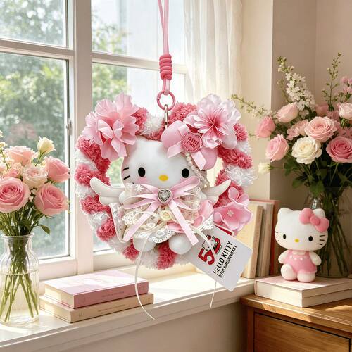 正版helloKitty甜心天使花环包包挂件情三丽鸥玩偶送人生日礼物女