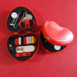 红色爱心针线盒结婚庆针线包新娘便携手工缝纫可爱家用迷你针线盒