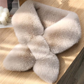 毛毛围巾女冬季 百搭韩版 加厚保暖双面纯色仿獭兔毛皮草毛绒围脖潮