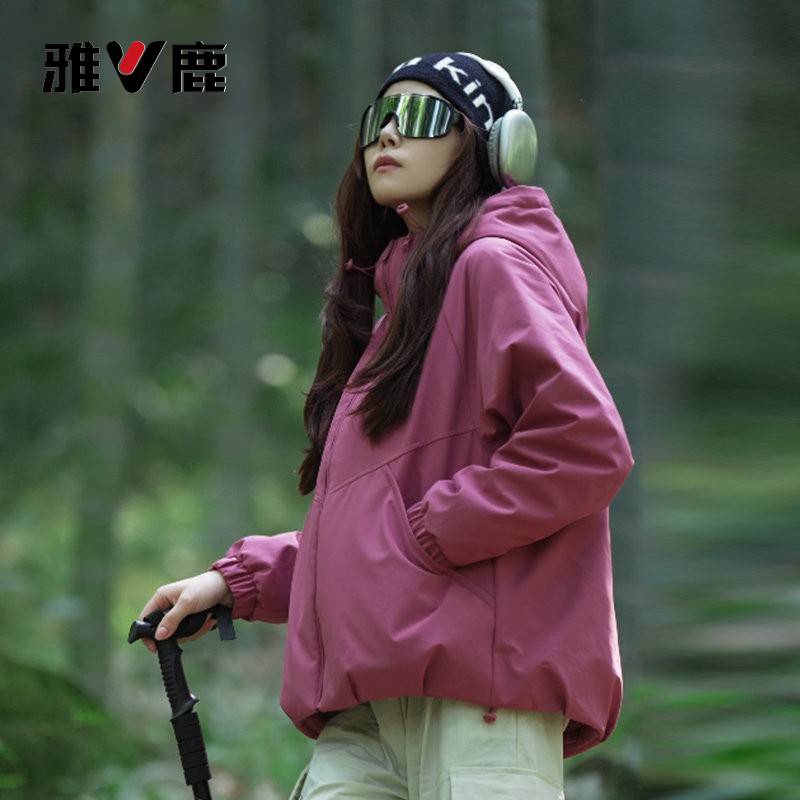 羽绒服女连帽防风90绒冲锋外套潮