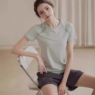 IUIU 跑步训练健身服 YOGO速干运动网纱瑜伽服上衣女透气宽松短袖