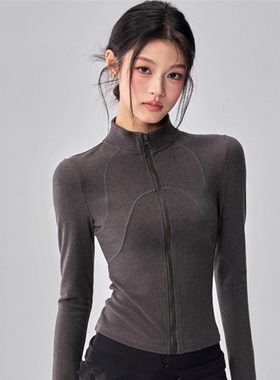 IUIU YOGO秋冬瑜伽服外套立领德绒显瘦普拉提长袖修身运动健身衣