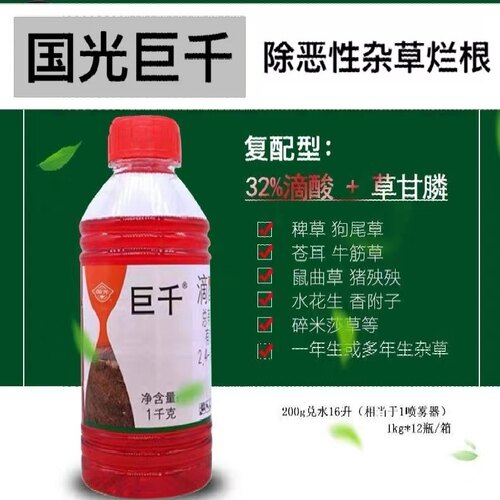 国光巨千草甘膦灭生性除草剂烂根