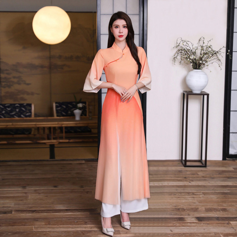 夏中式立领气质演出服足疗技师女工衣酒店会所前台迎宾工作服套装