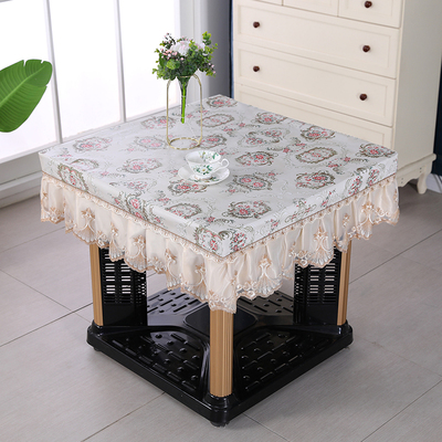 欧式pu烤火桌皮罩正方形防水防油