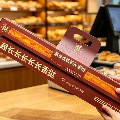 新款网红超长长蛋挞包装盒手提式