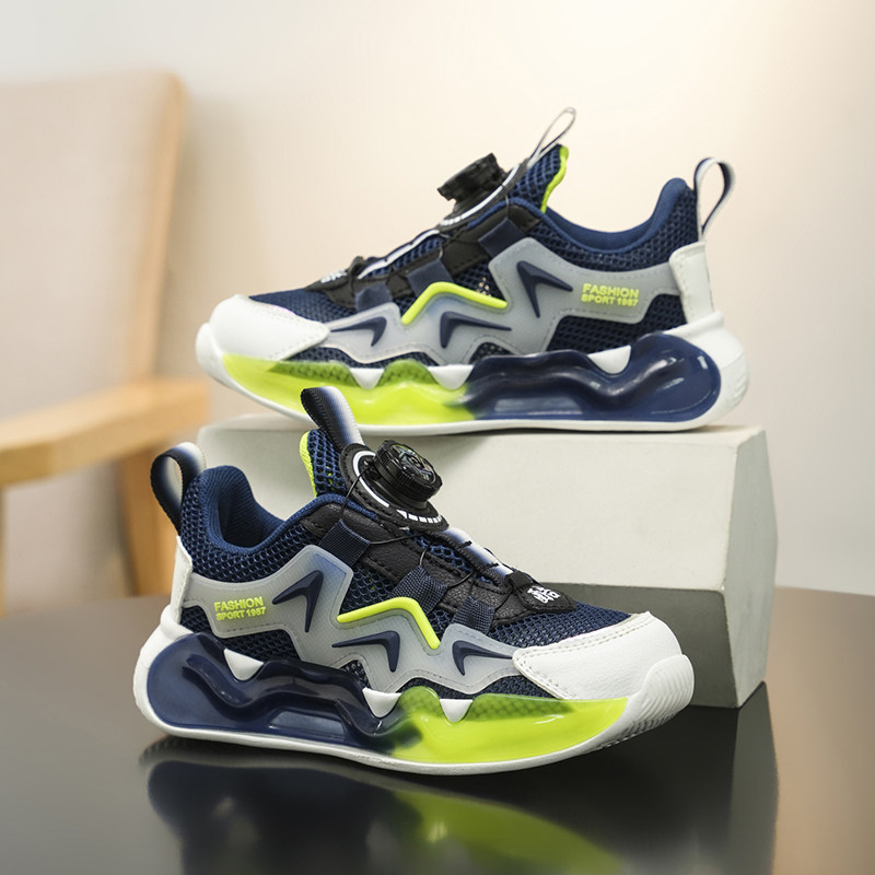 回力夏季男童鞋透气单网鞋2026新款儿童纽扣运动鞋男孩夏天网眼鞋