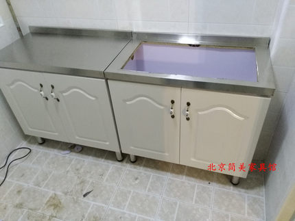 欧式橱柜嵌入式灶台柜可放煤气罐组装经济型简易厨房柜子送货安装