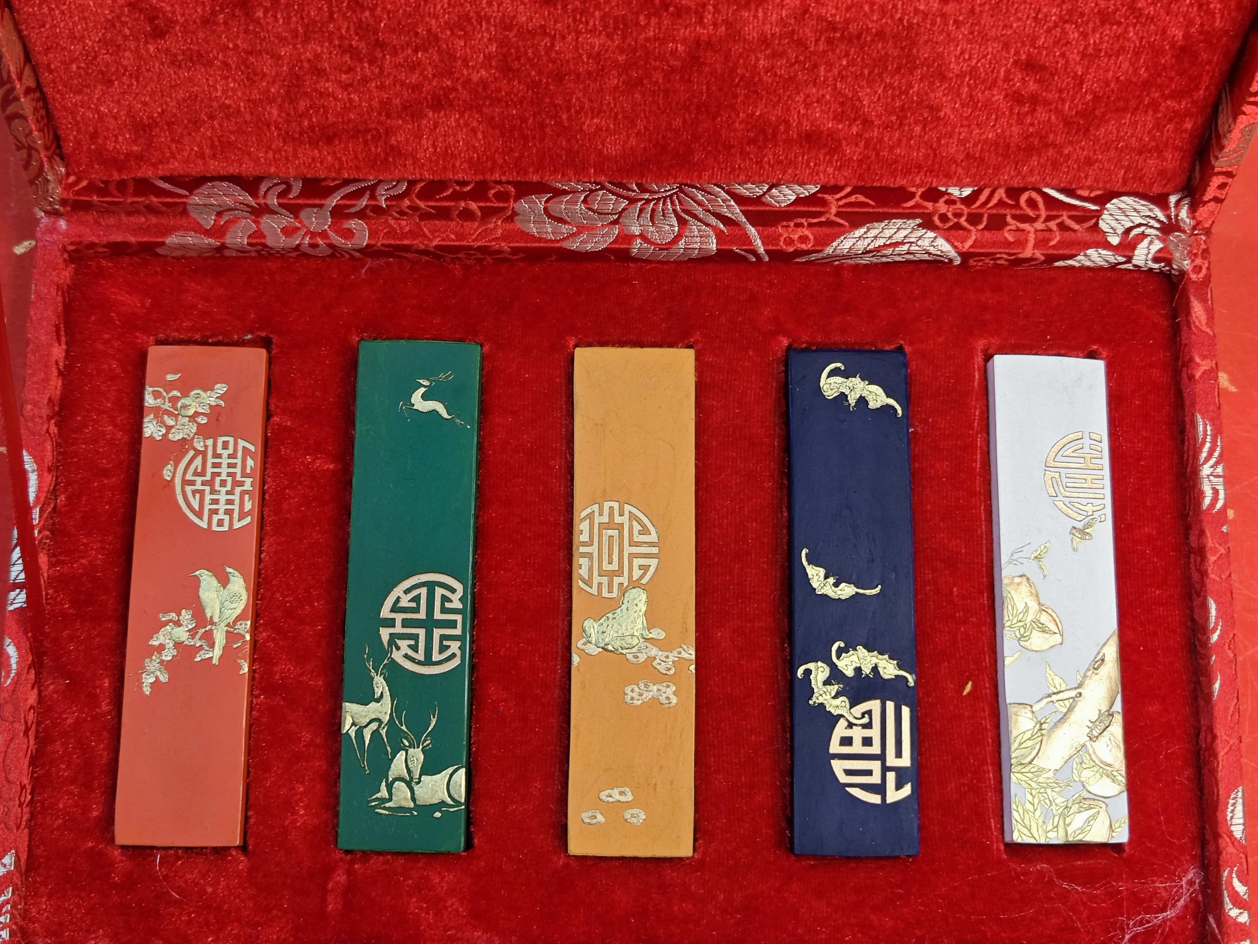玄之斋 高端矿物彩墨 五瑞墨韵 二两一锭 一套5锭 大师出品收藏级