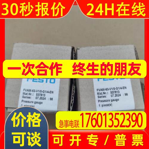 FESTO费斯托537813 FVAM-63-V1/0-G1/4-EN真空压力表