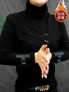 2026男士新款高领打底修身T恤秋冬加绒百搭保暖长袖卫衣欧美潮流