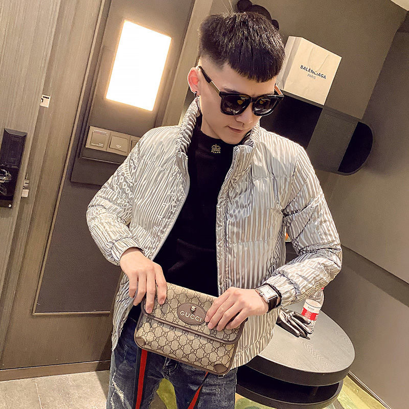 条纹羽绒服男2025年新款韩版立领羽绒服冬季男士加厚爆款冬天外套,男装,羽绒服,淘宝优惠券,粉丝福利购,淘宝优惠卷