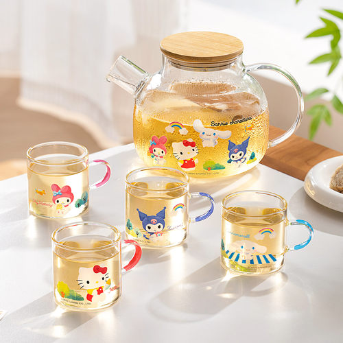 三丽鸥玻璃冷水壶家用泡茶壶套装