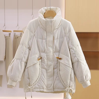 折扣气质立领宽松鸭绒保暖休闲羽绒服外套24冬新款品牌撤柜女装