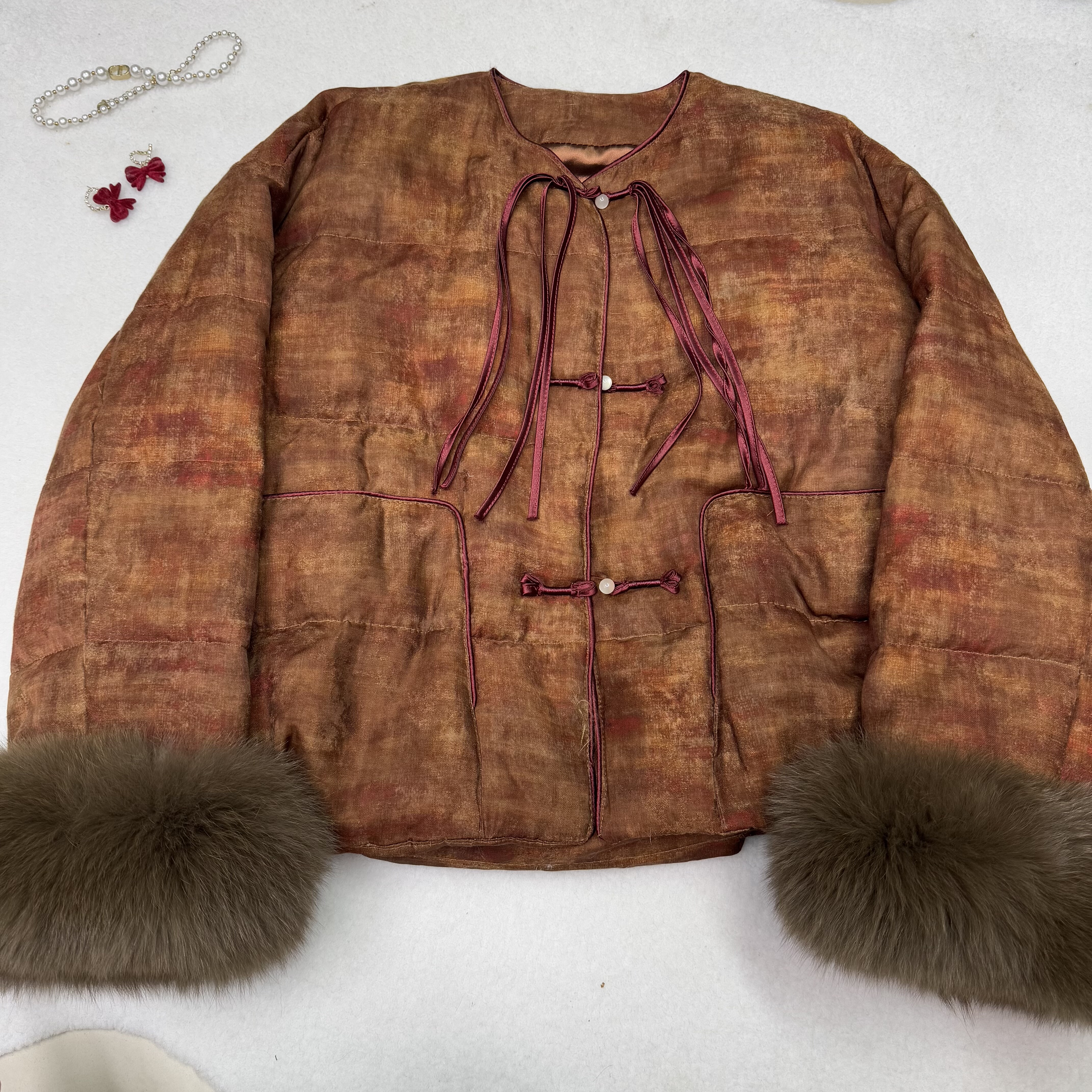 2025冬季新款新中式国风羽绒服女短款加厚保暖外套