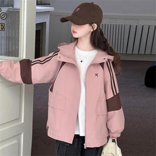 女童冲锋衣春秋款2025新款女孩大童洋气风衣外套儿童春装薄款夹克