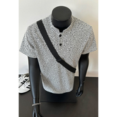 HT26212 HT251058改短 特P14 T恤M 港风假模大码 立领短袖