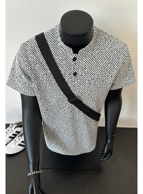 HT251058改短 港风假模大码立领短袖T恤M-5X HT26212-特P14