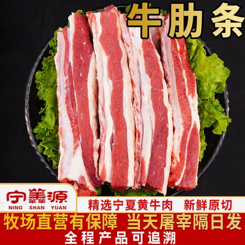 宁羴源宁夏黄牛肉牛肋条3斤牛肉筋新鲜原切生鲜雪花牛肉火锅