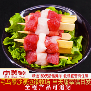 宁夏滩羊肉-牙签羊肉串-56串1斤儿童羊肉串手工穿制户外烧烤