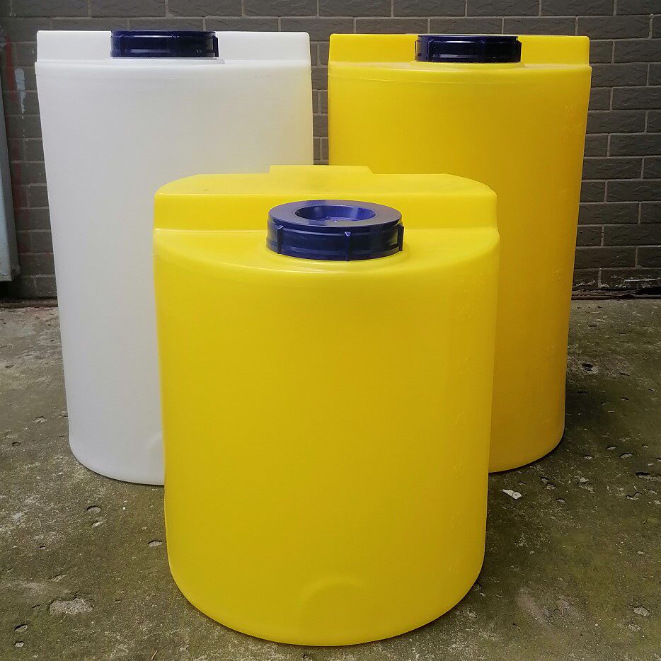 白黄色大塑料水桶箱40/60/80/100L升200立式PE加药桶储水圆桶容器