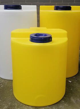 白黄色大塑料水桶箱40/60/80/100L升200立式PE加药桶储水圆桶容器