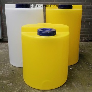100L升200立式 PE加药桶储水圆桶容器 白黄色大塑料水桶箱40