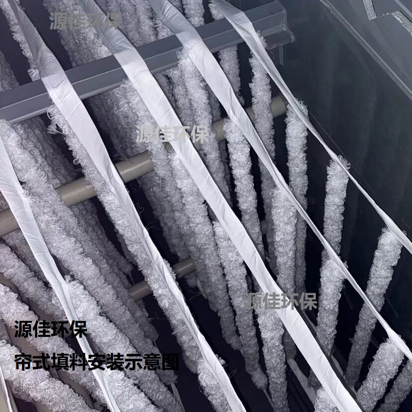 辫带帘式填料生物绳污水处理窗帘新型 河道软性填料滤料 仿水草型