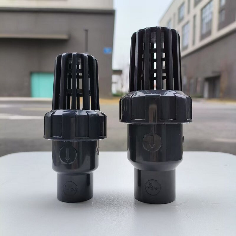 UPVC水泵逆止阀 UPVC塑料底阀 单向止回阀吸水滤水阀 水处理环保