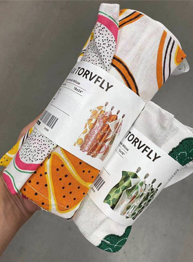 IKEA宜家托浮利林妮格厨房用巾大全45x60cm4件套纯棉茶巾餐具擦布