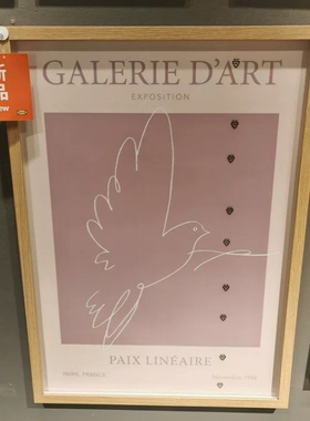 IKEA宜家 略达姆 海报附框装饰相框Paix Lineaire50x70cm特价