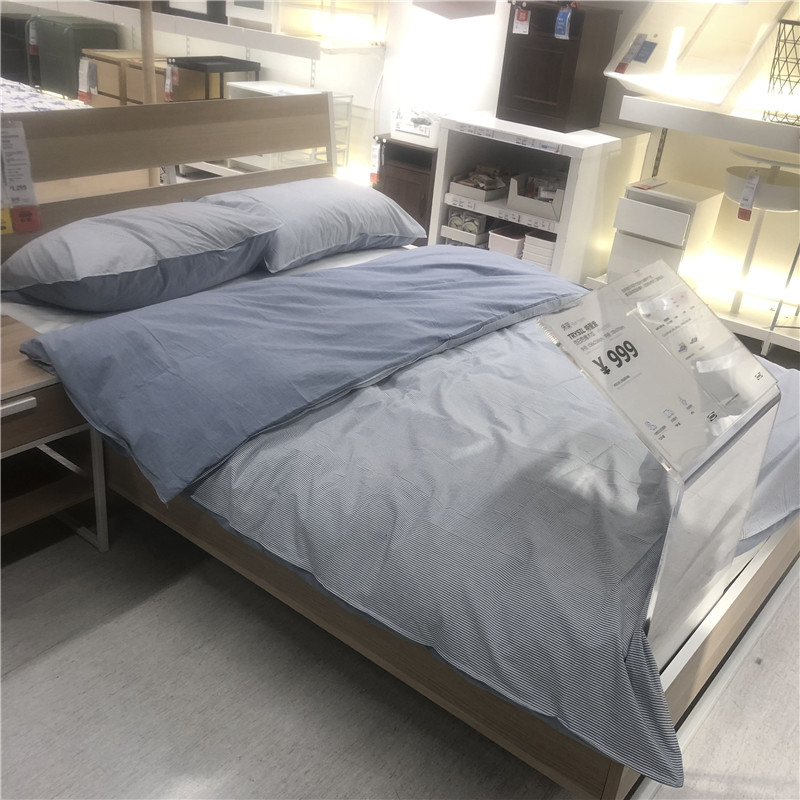 IKEA宜家 布拉文达 被套和枕套纯棉条纹简约温馨床上用品