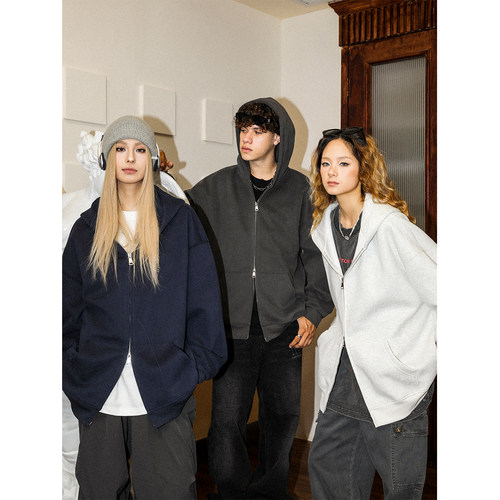 MANYSTON美式高街春秋季开衫卫衣