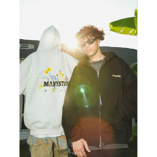 MANYSTON连帽开衫400g重磅卫衣男