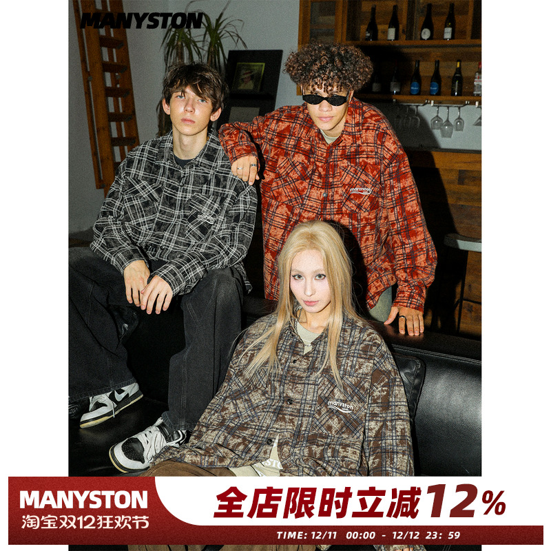 MANYSTON美式春秋季衬衫外套男生