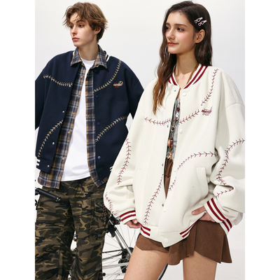 MANYSTON美式刺绣棒球服夹克男