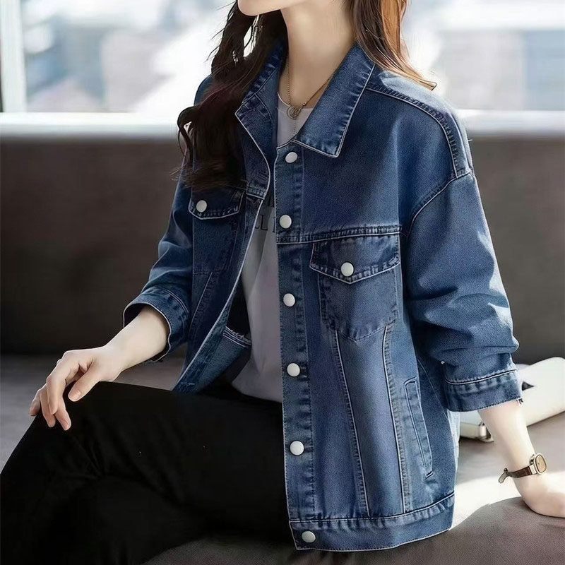 春季短款大码显瘦百搭牛仔外套女图片