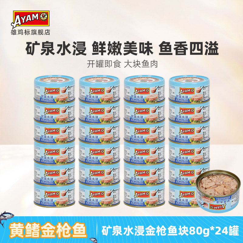 水浸油浸金枪鱼罐头80g*24罐图片