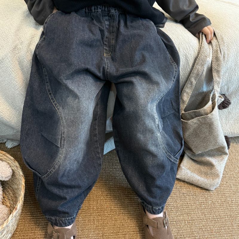 儿童春季韩版中性款复古牛仔裤FK073