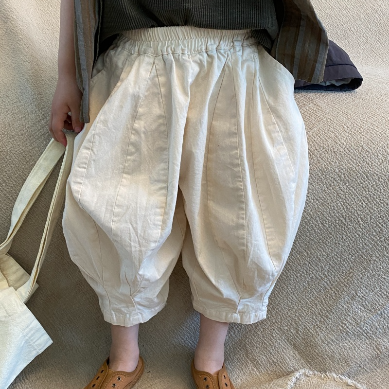(米乐妈)儿童夏季韩版中性款纯色多片拼接8分裤MK012