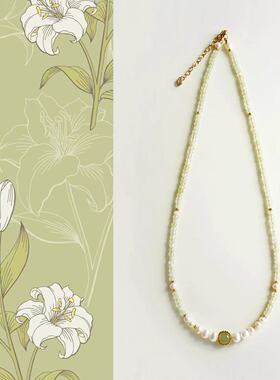 2026马年新中式天然玉髓项链国风简约淡水珍珠和田玉项链女锁骨链