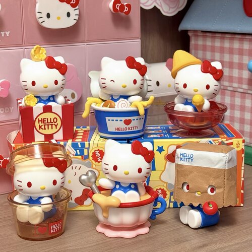 新品 miniso名创优品Hello Kitty小食铺系列盲盒潮玩可爱公仔手办