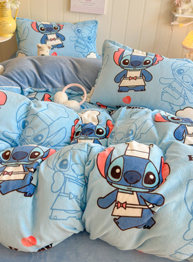 ins史迪仔kt猫珊瑚绒单件被套双面绒牛奶绒宿舍法兰绒150*200*230