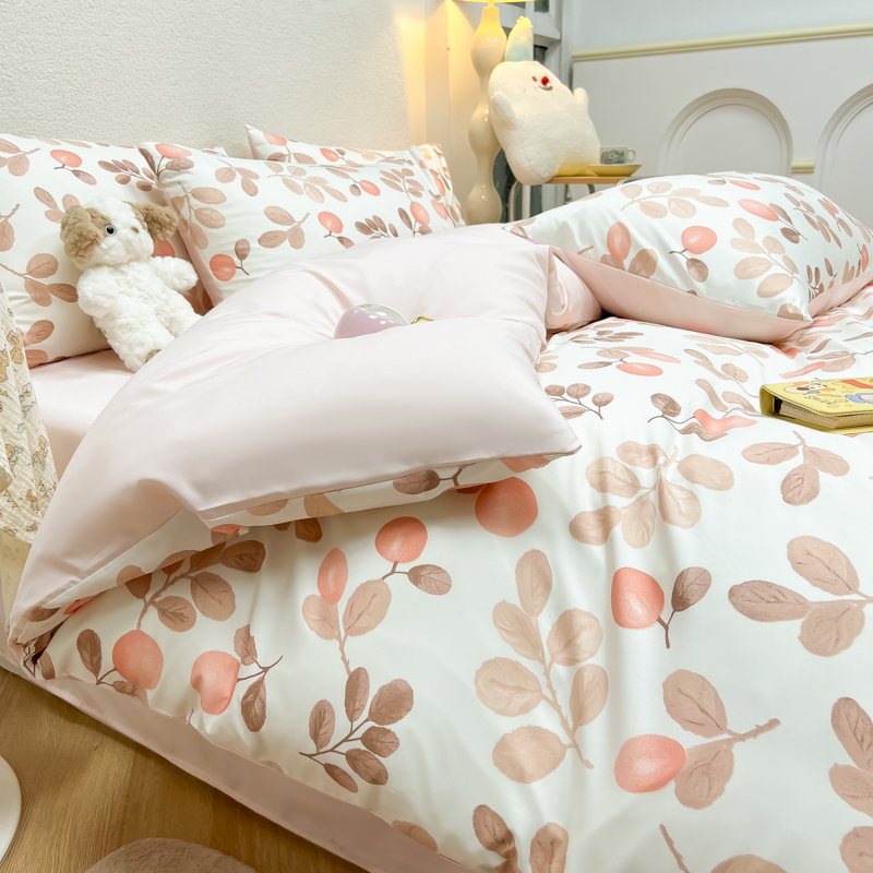 碎花夏季水洗真丝冰丝被套单件被单床单宿舍单人150x200床品套件