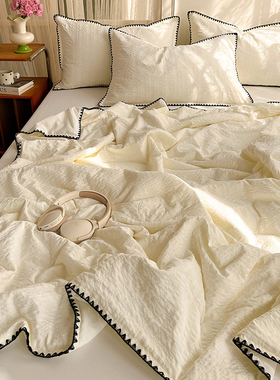 夏季ins少女心白色薄夏凉被四件套可机洗空调被宿舍单人被子夏被